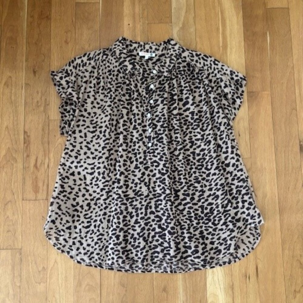 Sundry Leopard Print Popover Shirt